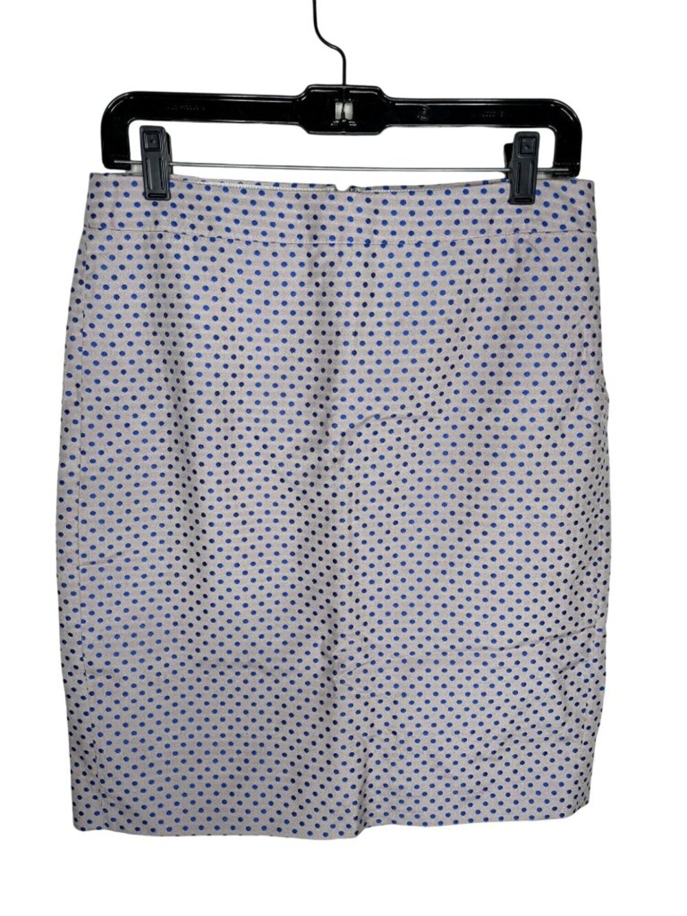 J Crew Pencil Skirt Womens 4 Gray Blue Polka Dot Career Office Classic